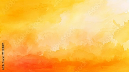 Bright orange and yellow ink-smeared watercolor background