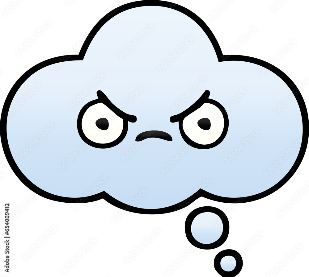gradient shaded cartoon of a thought bubble gradient shaded cartoon of a thought bubble