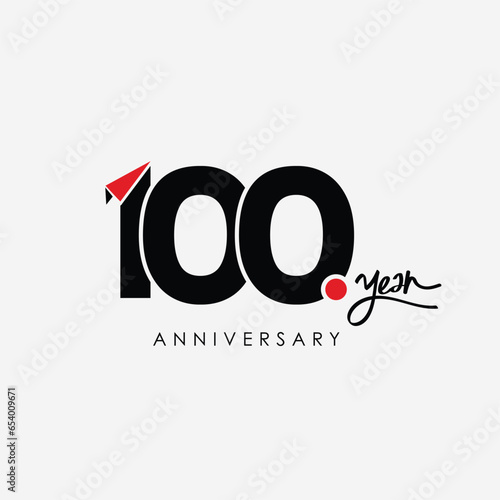 100th anniversary logo design, celebration of 100 years. Century celebration. Vector Century Logo.