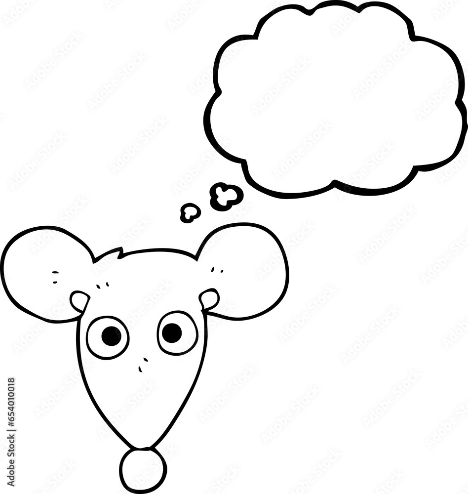 freehand drawn thought bubble cartoon mouse freehand drawn thought bubble cartoon mouse