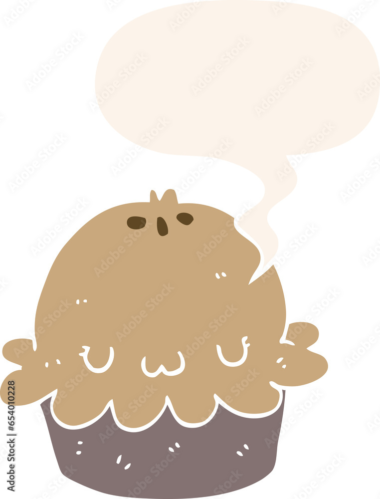 cute cartoon pie with speech bubble in retro style cute cartoon pie with speech bubble in retro style