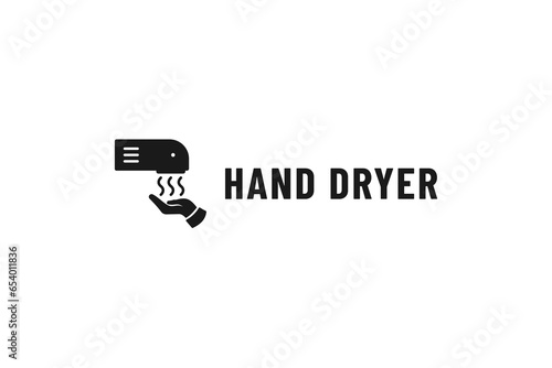 Hand dryer label or Hand dryer sign vector isolated. Best Hand dryer label for product, apps, websites, print design, and more about Hand dryer.