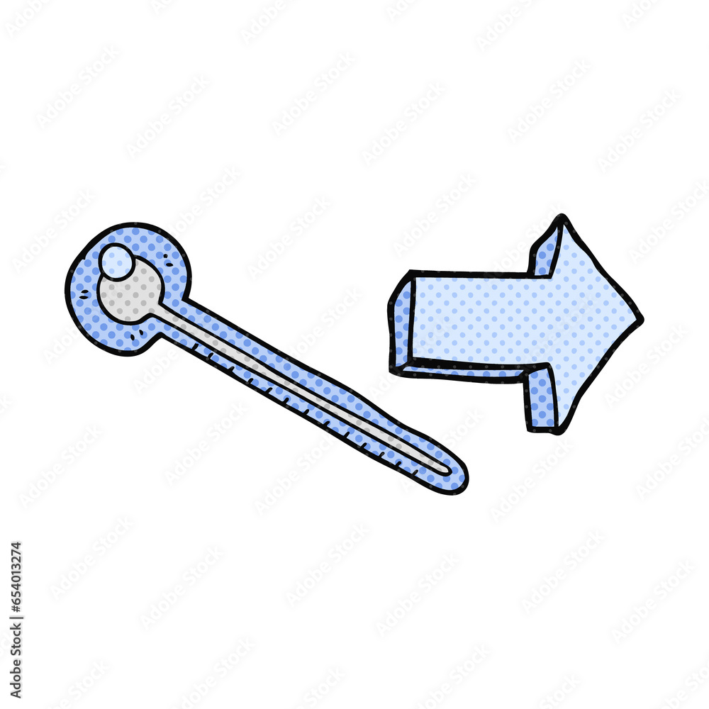 freehand drawn comic book style cartoon thermometer freehand drawn comic book style cartoon thermometer