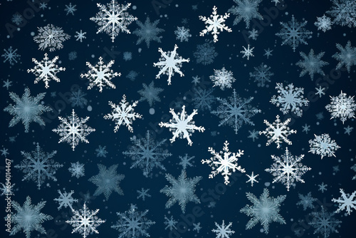 Whirling Snowflakes In Silver On A Deep Blue Gradient