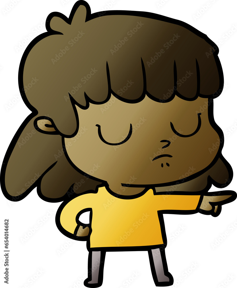 Fototapeta premium cartoon indifferent woman;pointing