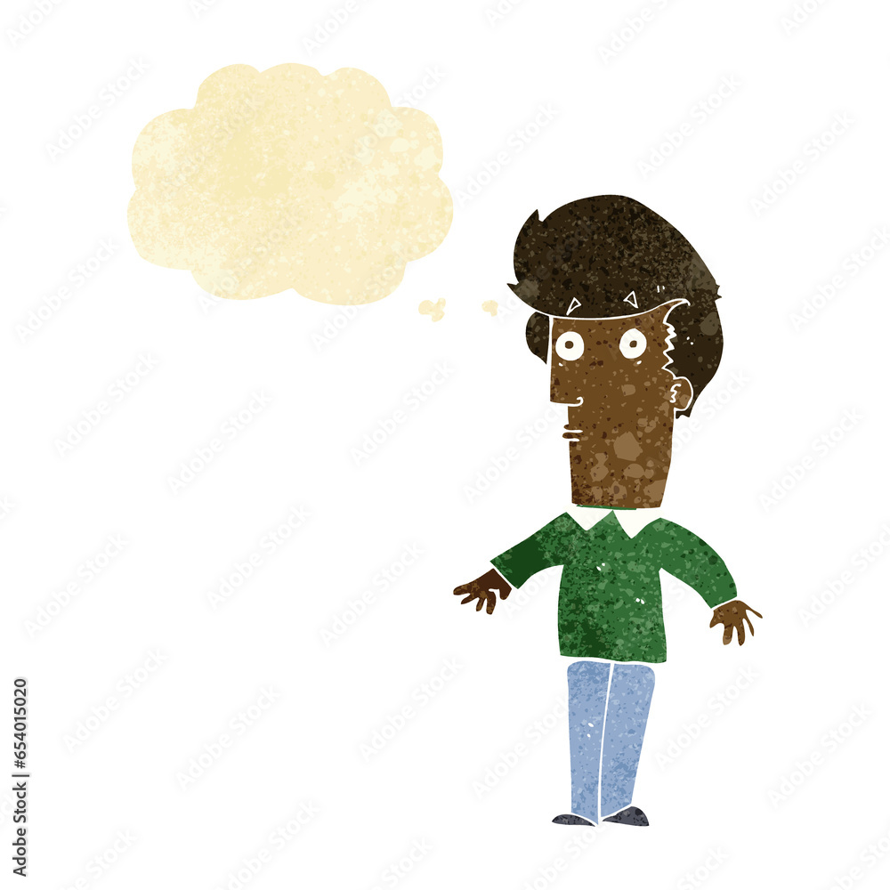 cartoon startled man with thought bubble cartoon startled man with thought bubble