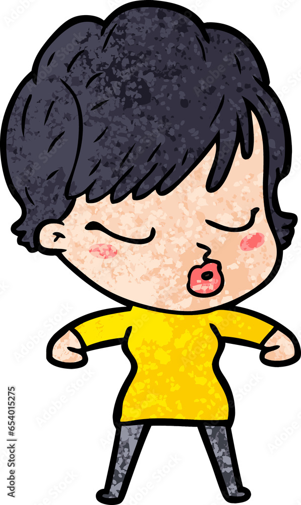 cartoon woman with eyes shut cartoon woman with eyes shut