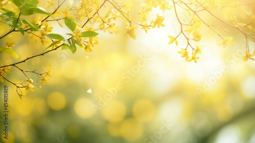 yellow bokeh background from nature under tree shade 