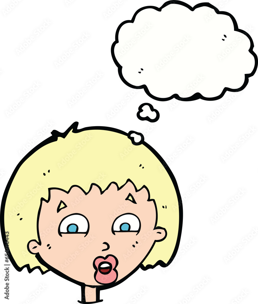 cartoon shocked expression with thought bubble cartoon shocked expression with thought bubble