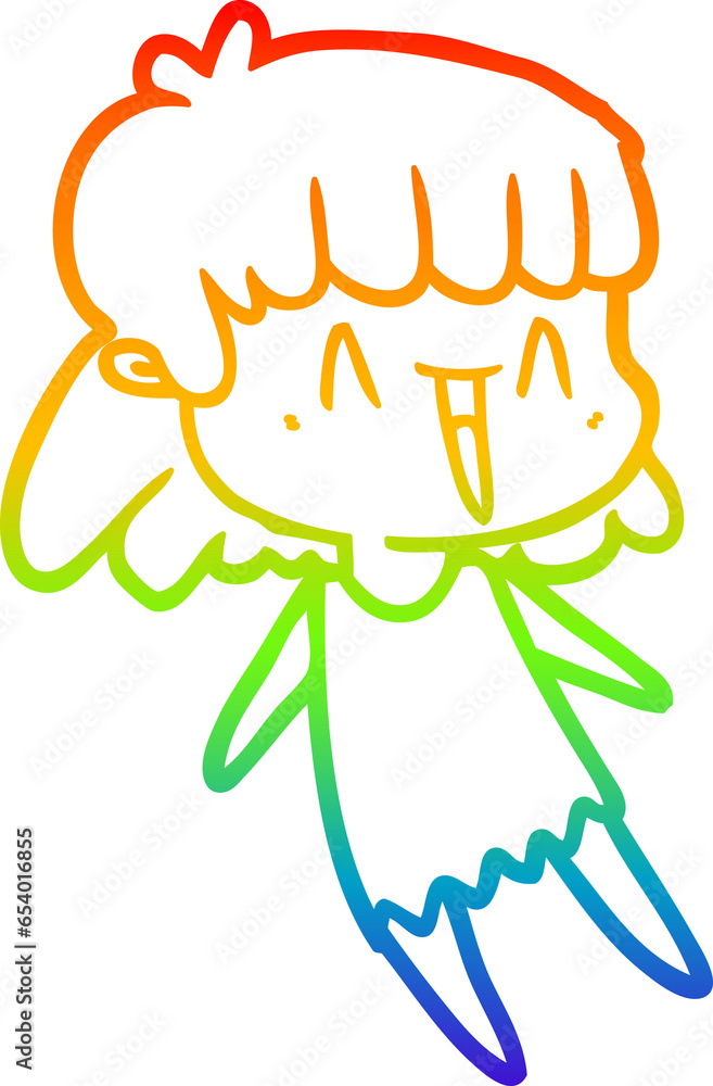 rainbow gradient line drawing of a cartoon woman rainbow gradient line drawing of a cartoon woman