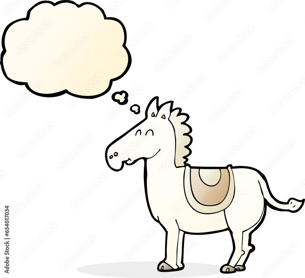 cartoon donkey with thought bubble cartoon donkey with thought bubble