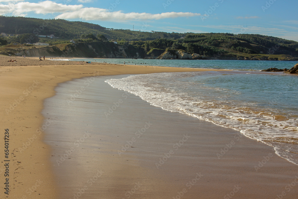 a long beach in the Cantabrian sea