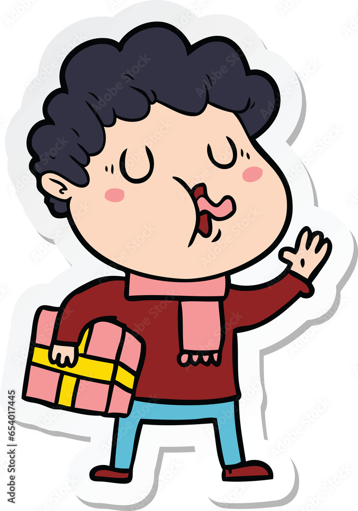 sticker of a cartoon man singing sticker of a cartoon man singing