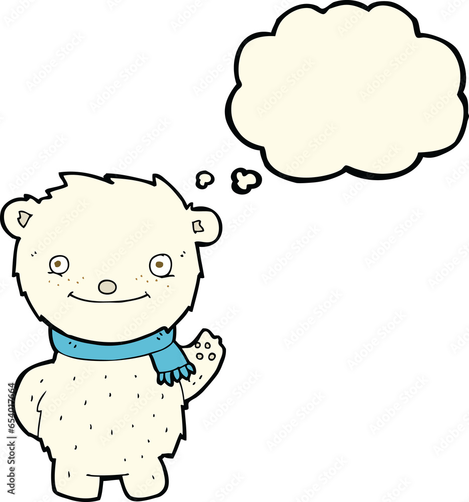 cartoon cute polar bear with thought bubble cartoon cute polar bear with thought bubble