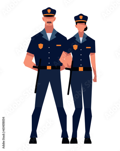 polices standing character