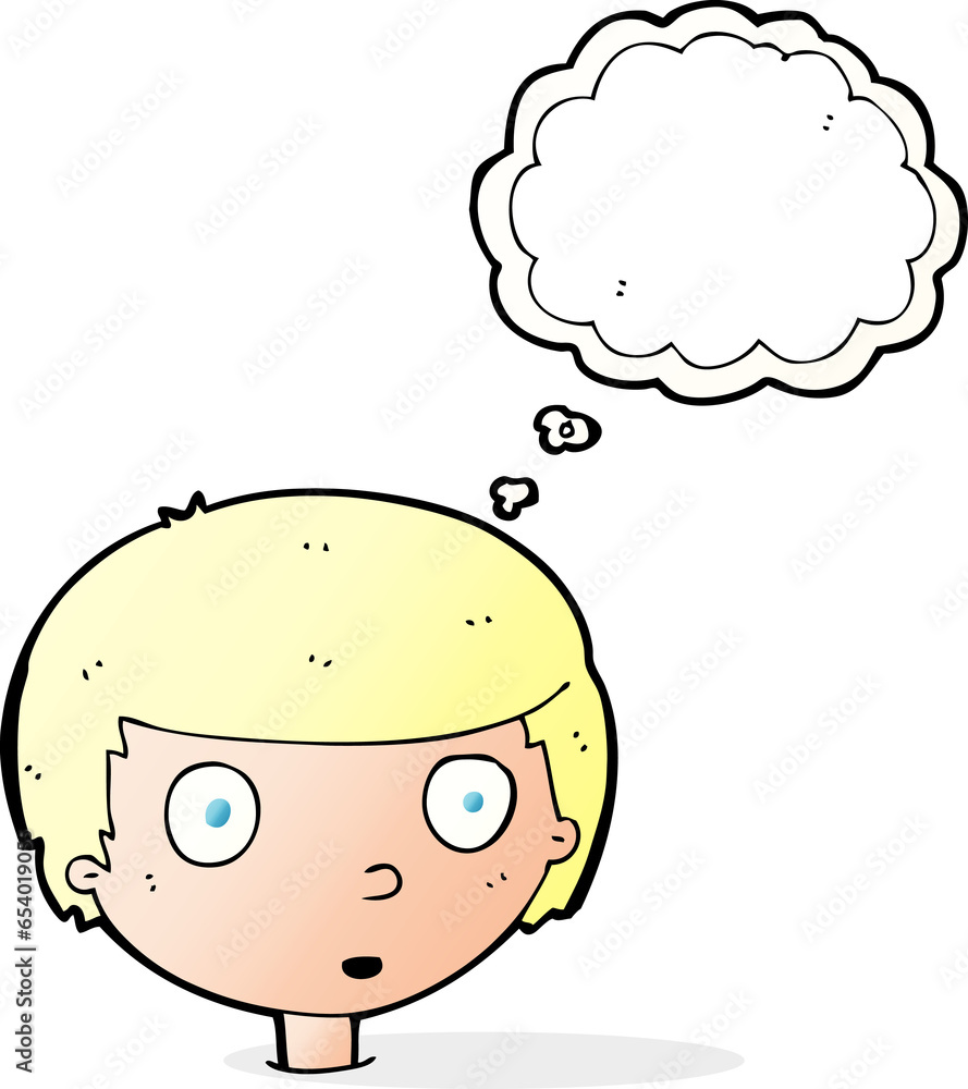 cartoon curious boy with thought bubble cartoon curious boy with thought bubble