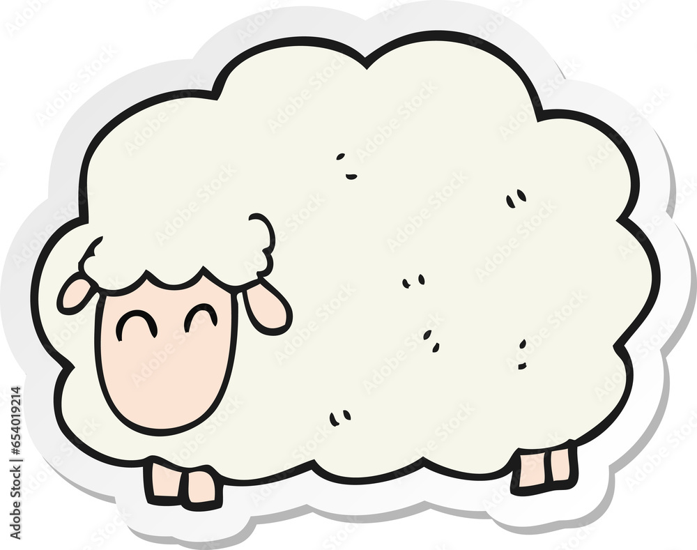 sticker of a cartoon sheep sticker of a cartoon sheep