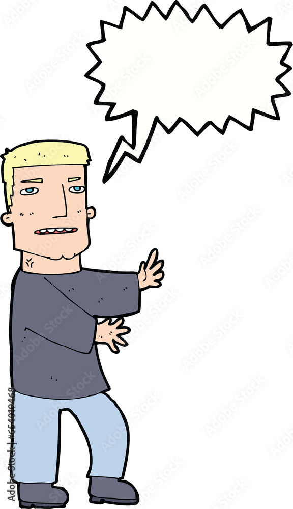 cartoon man gesturing with speech bubble cartoon man gesturing with speech bubble