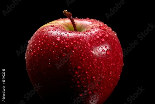 A fresh apple with water droplets on its surface. Generative AI
