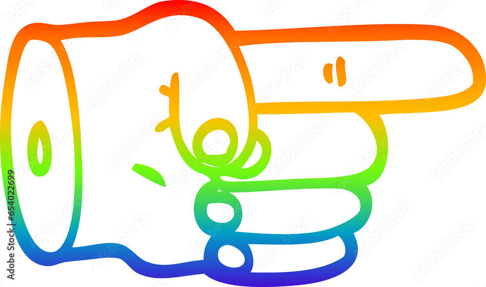 rainbow gradient line drawing of a pointing hand symbol rainbow gradient line drawing of a pointing hand symbol