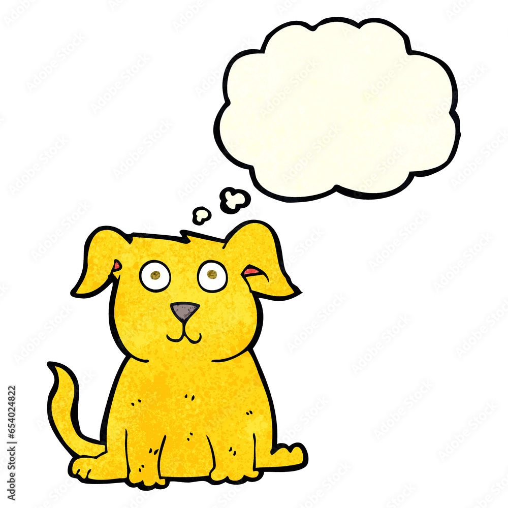 Fototapeta premium cartoon happy dog with thought bubble