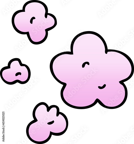 gradient shaded quirky cartoon clouds