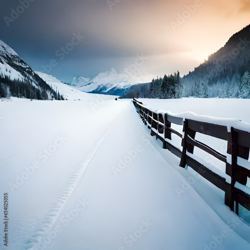 snow covered bridge