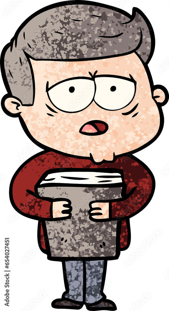 Obraz premium cartoon tired man