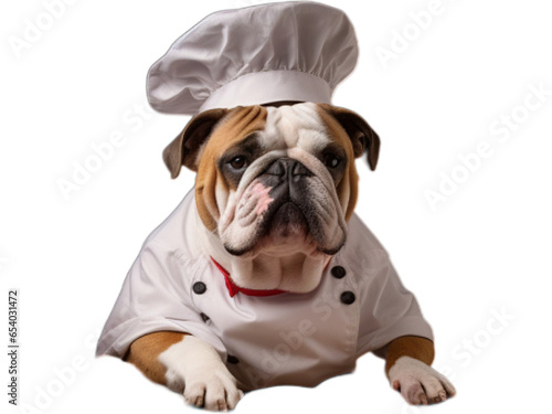 Chef Bulldog Transparent Image © Emojibb.Family