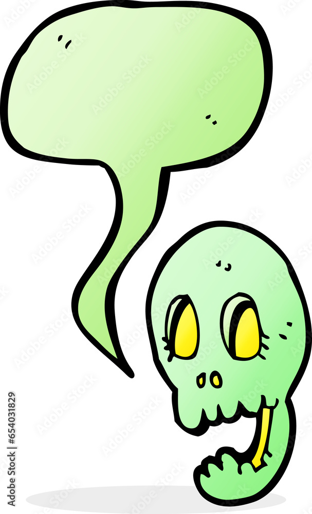 funny cartoon skull with speech bubble funny cartoon skull with speech bubble