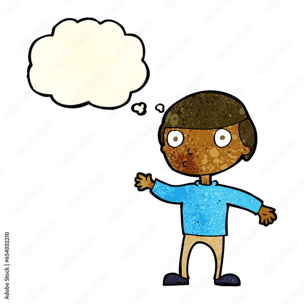 cartoon waving man with thought bubble cartoon waving man with thought bubble