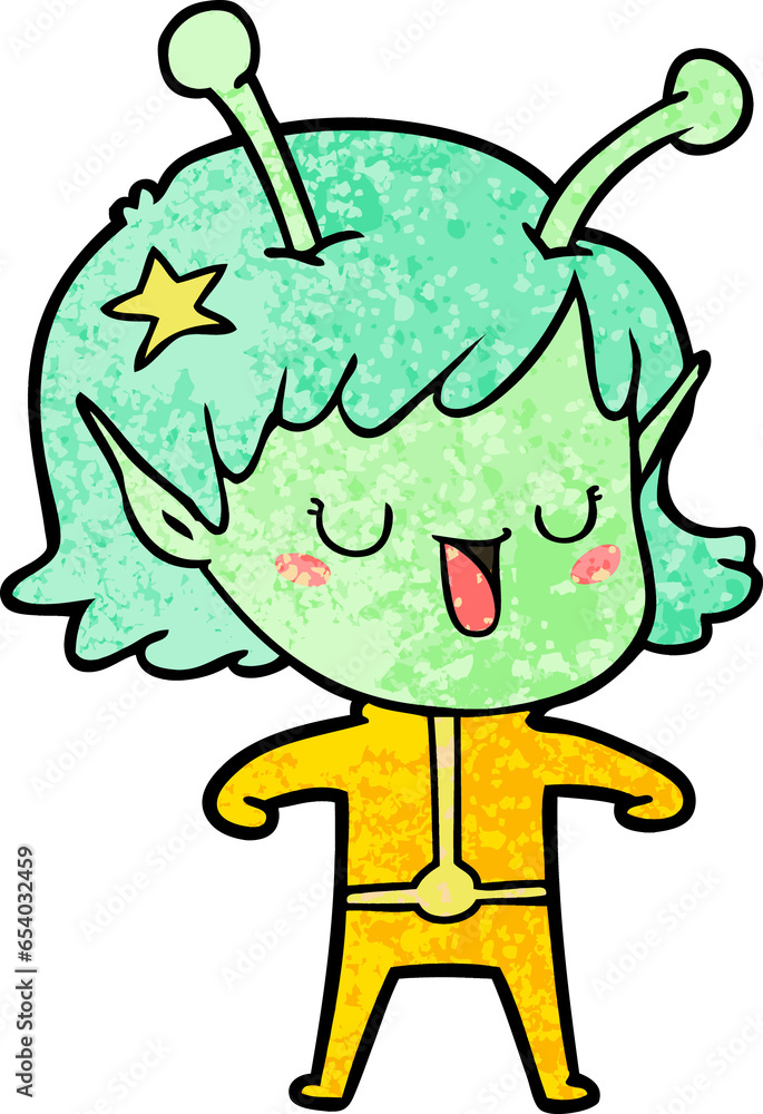 happy alien girl cartoon happy alien girl cartoon