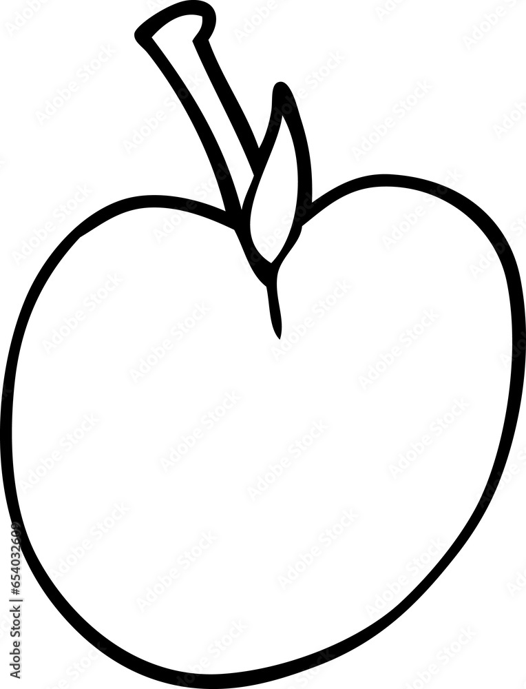 line drawing cartoon of an apple line drawing cartoon of an apple