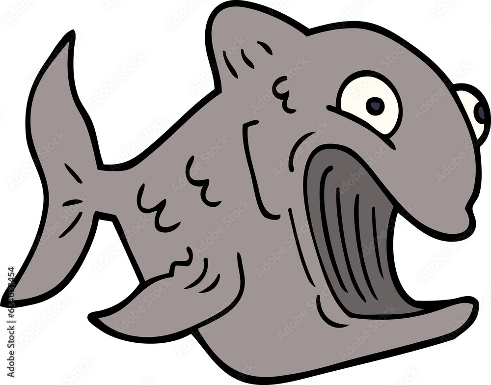 Fototapeta premium funny cartoon doodle fish