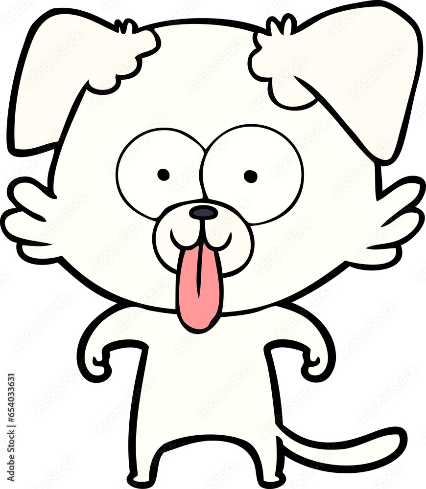 Obraz premium cartoon dog with tongue sticking out