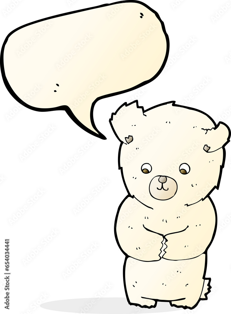 cute cartoon polar bear with speech bubble cute cartoon polar bear with speech bubble
