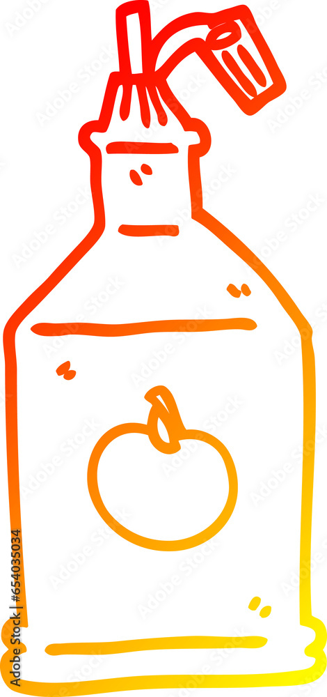 warm gradient line drawing of a cartoon tomato ketchup