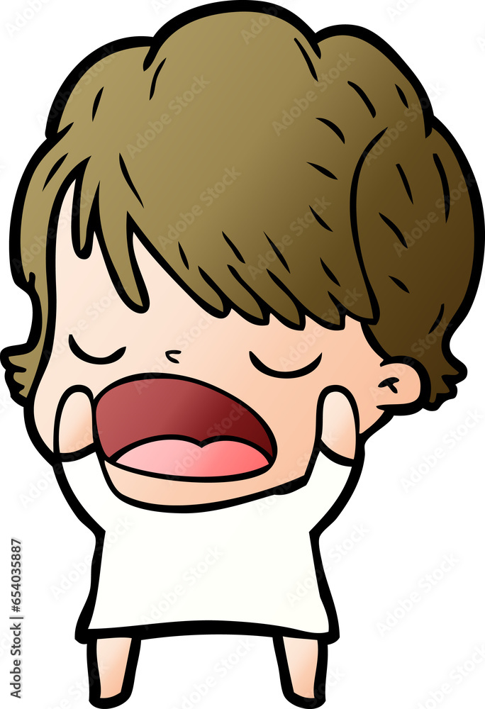 Fototapeta premium cartoon woman talking