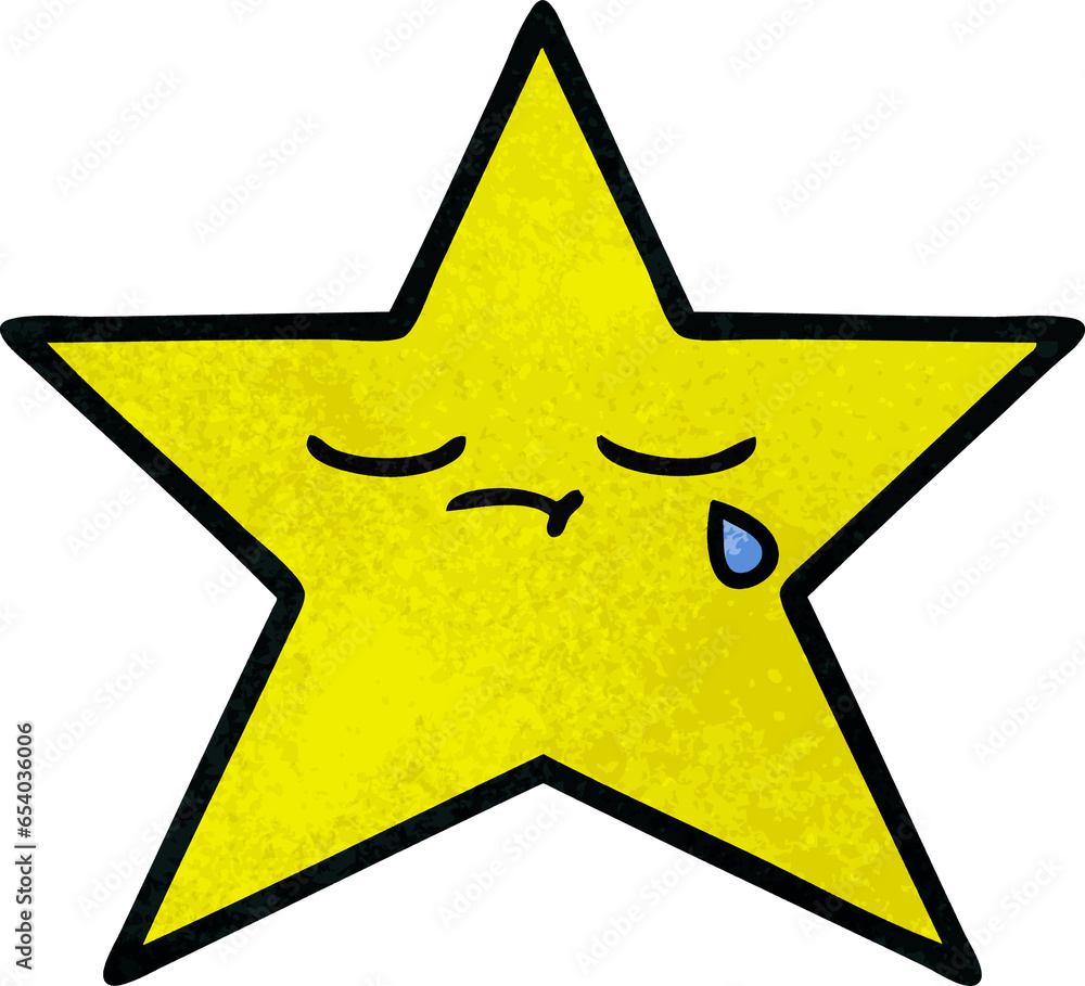 retro grunge texture cartoon of a gold star retro grunge texture cartoon of a gold star