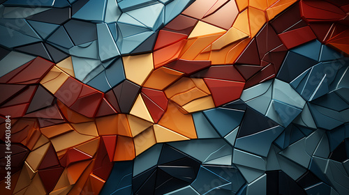 A mosaic geometric 3D pattern, grain texture, geomeric shapes, eccentric figuratives, cosmic inspiration, memphis design, tumblewave, light colors, dynamic balance; photo