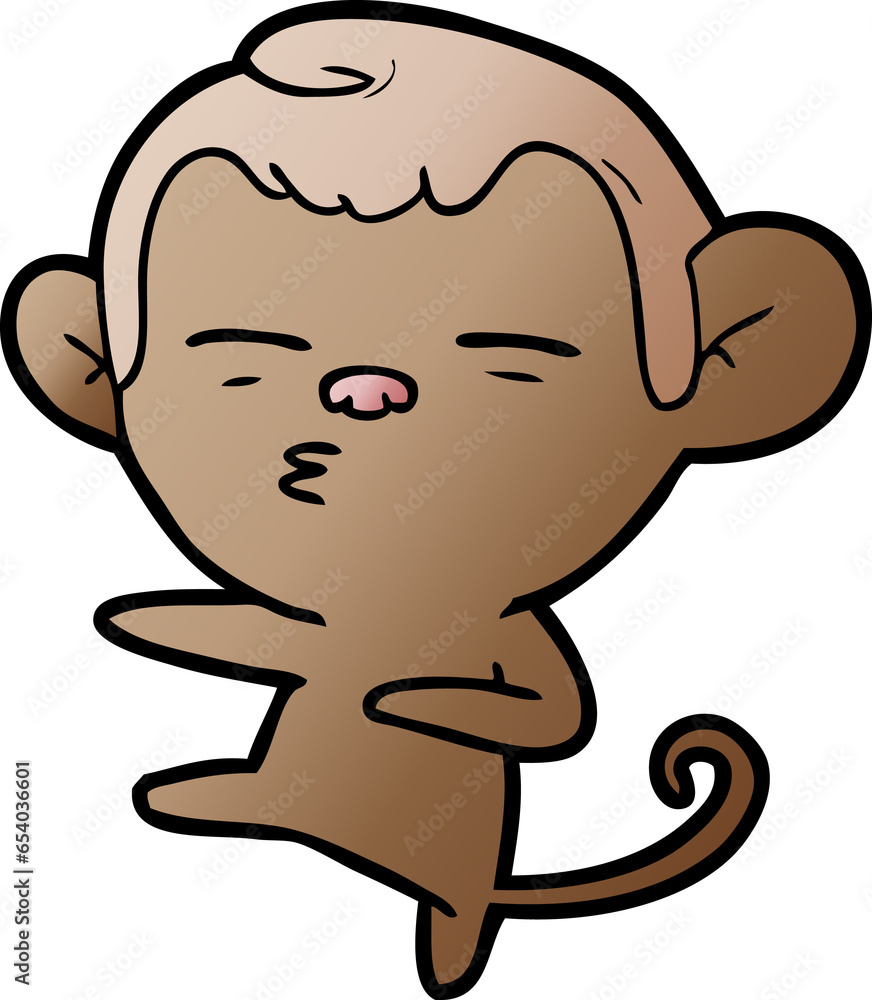 Obraz premium cartoon suspicious monkey