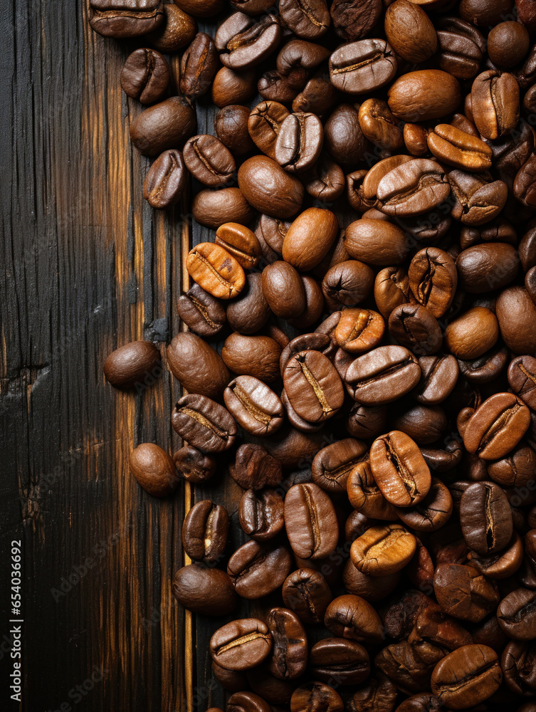 Fototapeta premium Coffee Beans Background with Copy Space