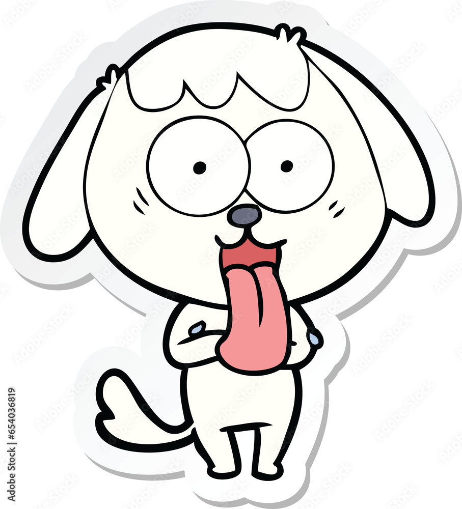 sticker of a cute cartoon dog sticker of a cute cartoon dog