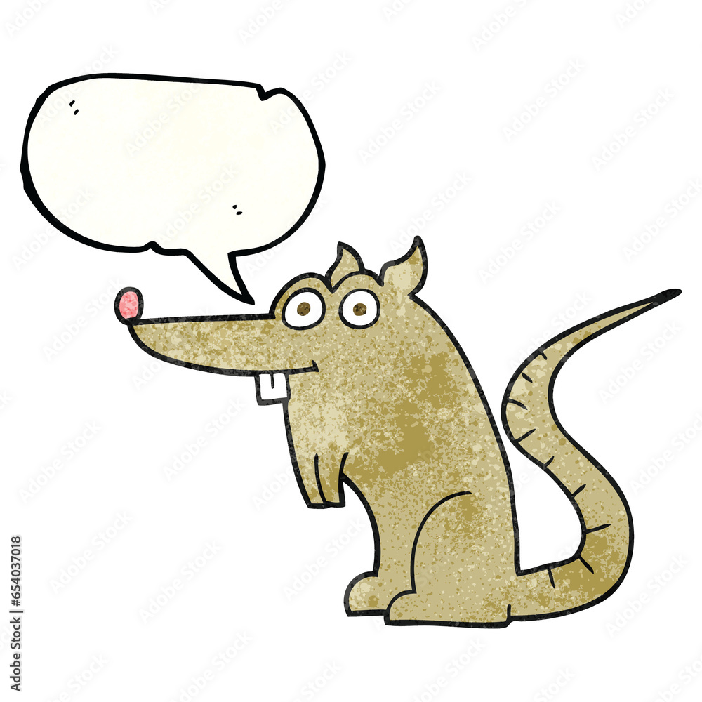 freehand speech bubble textured cartoon rat freehand speech bubble textured cartoon rat