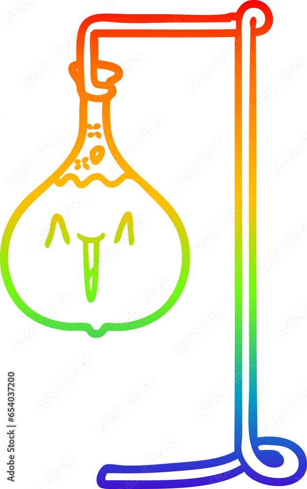 rainbow gradient line drawing of a happy cartoon science experiment rainbow gradient line drawing of a happy cartoon science experiment