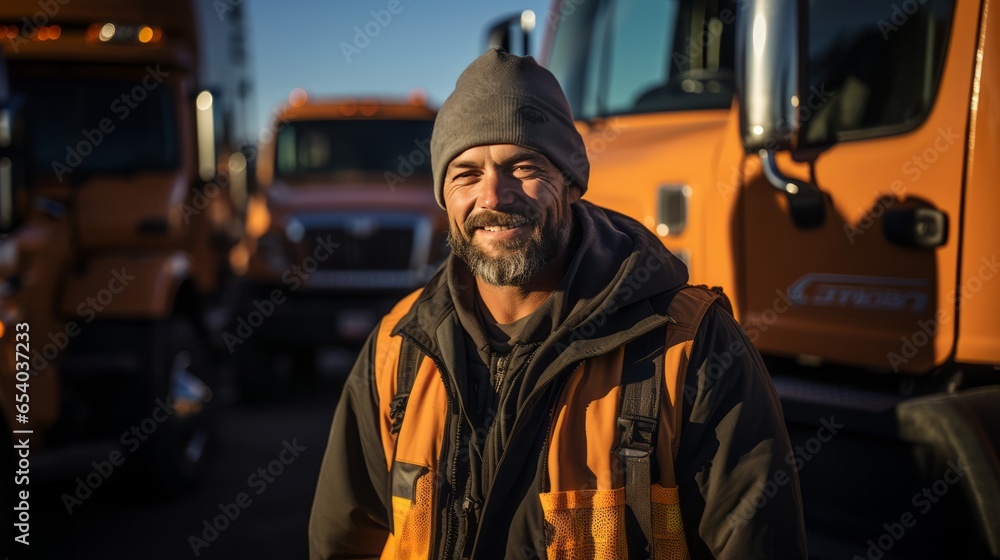 portrait of trucker or transportation professional