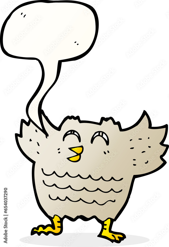 cartoon owl with speech bubble cartoon owl with speech bubble