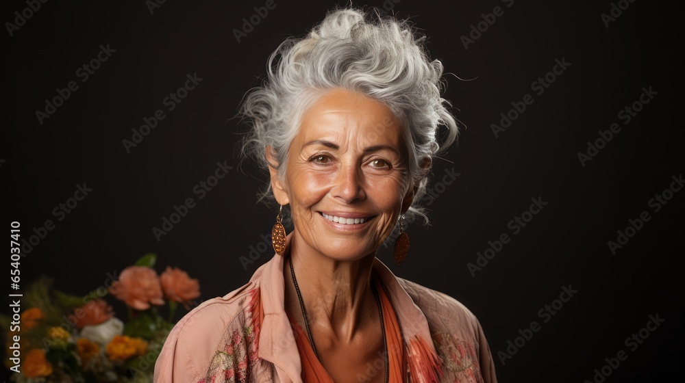 portrait of smiling senior woman portrait of smiling senior woman