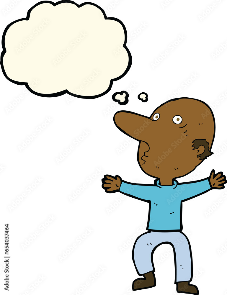 cartoon worried middle aged man with thought bubble cartoon worried middle aged man with thought bubble