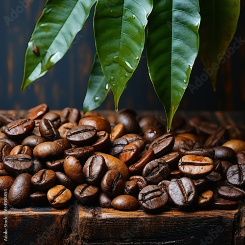 Coffee Beans Background with Copy Space